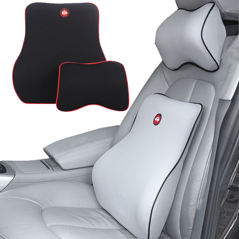 Universal Car Seat Supplies Pillow Lumbar Support Neck Pillow Car Support Breathable Car Memory Foam Headrest Waist Cushion