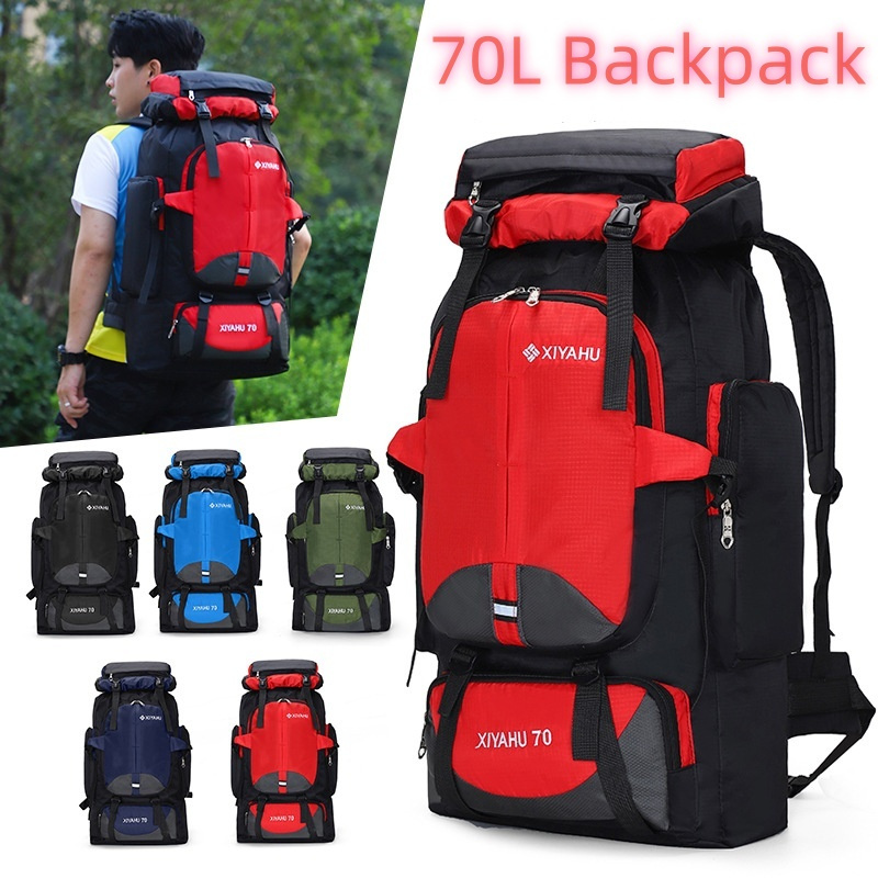 70L Large Capacity Trekking Hiking Backpack Women Outdoor Travel Camping Backpacks Men Sports Waterproof Mountaineering Bag