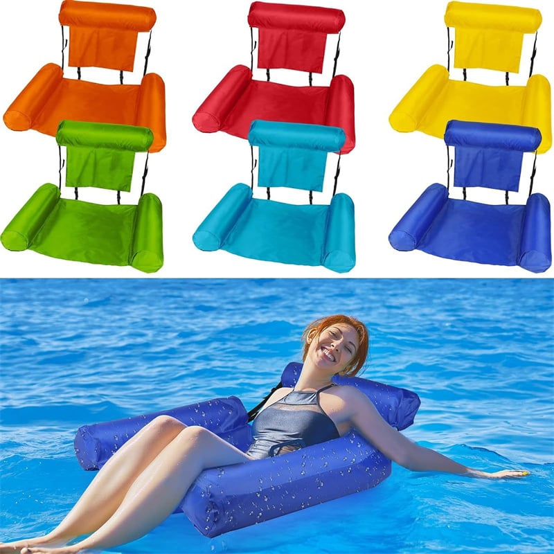 PVC Summer Inflatable Foldable Floating Row Swimming Pool Water Hammock Air Mattresses Bed Beach Water Sports Lounger Chair