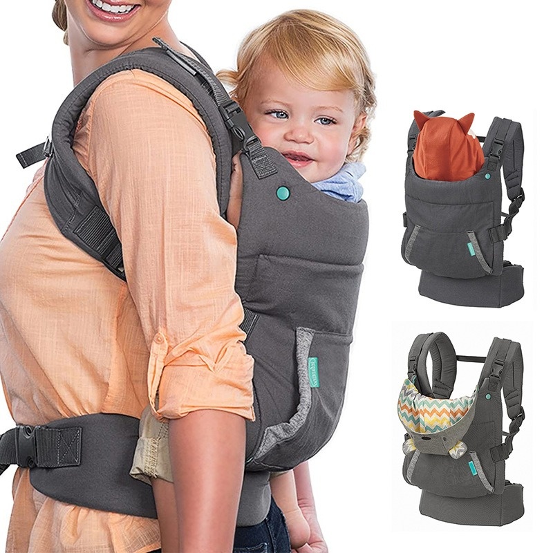 Newborn to Toddler Baby Carrier Ergonomic Infant Carrier with Hip Seat Lumbar Support Multi-Position Front and Back Carry