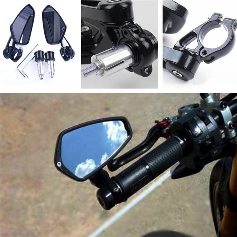 2pcs 7/8"22mm Motorcycle Rearview Mirrors Universial Motorcycle Aluminum Bar End Mirror Motorbike Handlebar Side Rearview Mirror