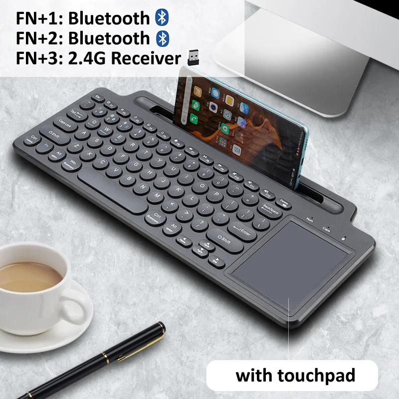 Bluetooth Keyboard 2.4G Wireless Keyboard with Touchpad Card Slot Keyboard For Laptop Tablet Android IOS Ipad Gaming Keyboard