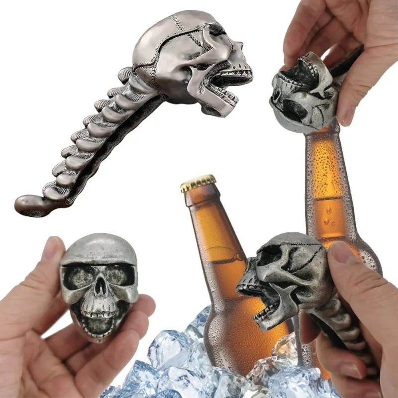 Halloween Skull Bottle Opener Stainless Steel Beer Opener Creative Novelty Gift For Party Bar Accessories Practical Joke Prop