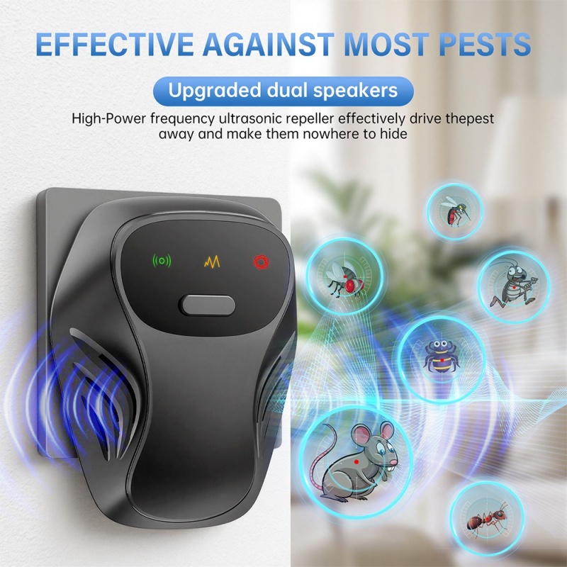 Ultrasonic Pest Repeller Safe Electronic Insect Control Effective Against Mosquitoes, Rats, Cockroaches & Family Pests