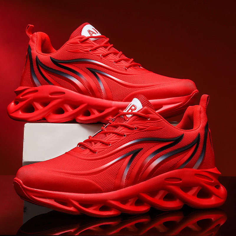 Men's Sneakers Trainers Sports Shoes Running Shoes Fashion Flame Printed Hollow Sole Outdoor Casual Athletic Shoes