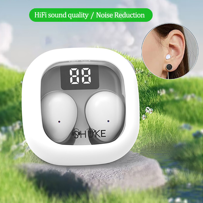 Mini Invisible Earphones Wireless Bluetooth In-Ear Headphone Noise Cancelling Earbuds HIFI Music Headset With Mic