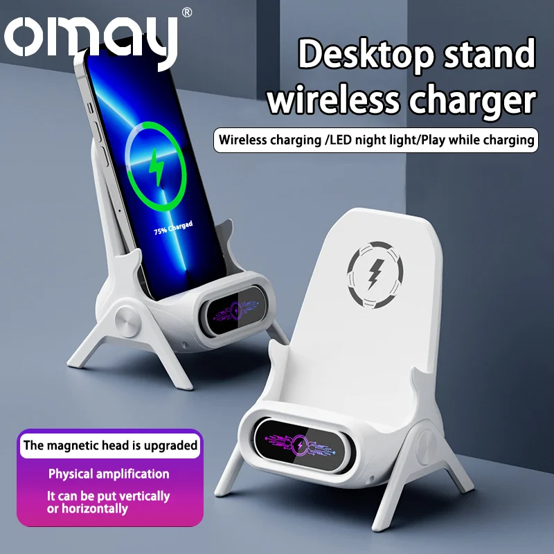 Mini Chair Cordless Charger Stable Support Desktop iPad Phone Stand Tabletop Ornament Portable 3 in 1 Tablet Phone Fast Charger