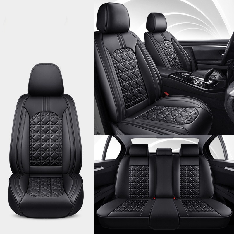 Luxury Full Protect Car Seat Cover Cushion Leather 5 Seat Front and Rear Auto Mat Four Seasons Sedan Van Universal Pad Anti-Slip
