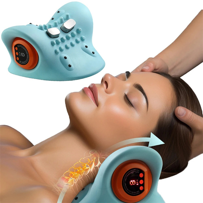 Neck Shoulder Massager Deep Tissue Shiatsu Back Massager With Heat For Pain Relief Cervical Spine Stretch Muscles Massage Pillow