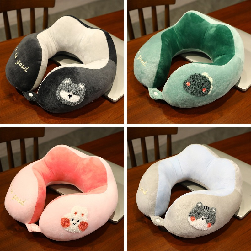 Cartoon U-Shaped Pillow Neck Pillow Protecting Cervical Pillow Travel Pillows Office Cute Neck Cushion Portable Airplane Wagon