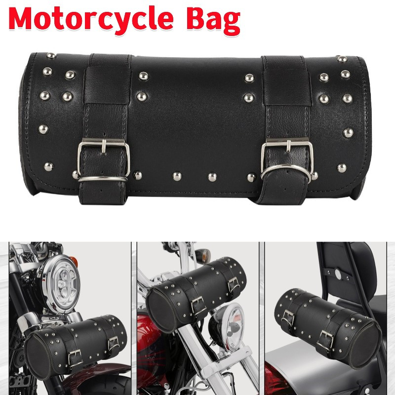 Universal Motorcycle Bag Tool Storage Bag Leather Tool Tail Bag Front Fork Roll Saddle Luggage Bag Waterproof Moto Accessories