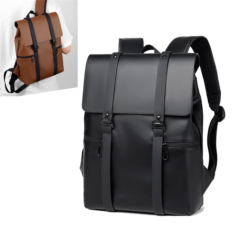Vintage Waterproof Backpack Men PU Leather Travel Backpacks Rucksack Large Capacity Student School Book Bag Laptop Backpack Bags