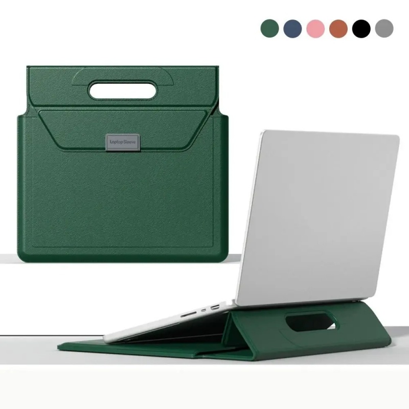 PU Leather Laptop Handbag Laptop Sleeve Bag With Stand 13/14/15/16 inch Notebook Case Cover For Lenovo HP Dell ASUS