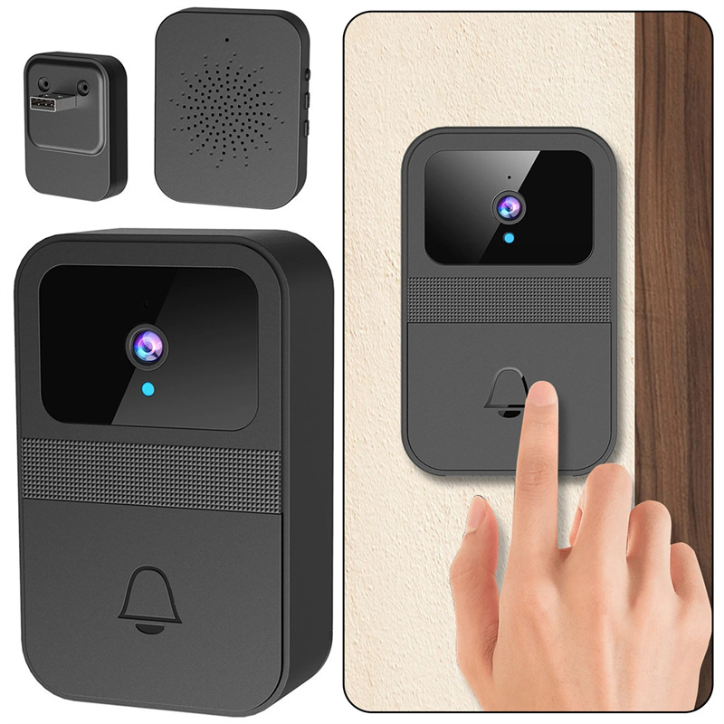 Smart Wireless Doorbell Camera Wifi Night Vision Intercom Video Two-way Audio Voice Change Digital Door Peepholes Home Security