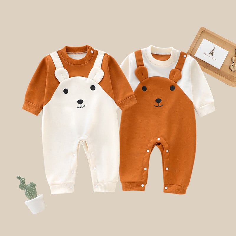 Spring Autumn Newborn Cartoon Clothes Baby Girl Boy Romper Infant Cute Bear Bodysuit Cotton Soft Infant Jumpsuit Outfits