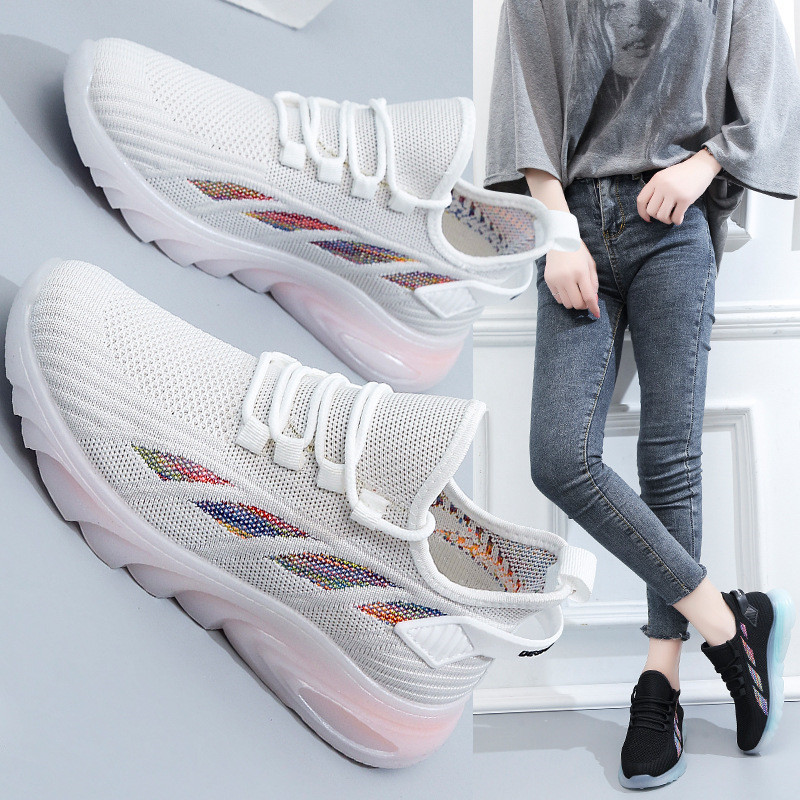 Running Shoes Ladies Breathable Sneakers Summer Light Mesh Air Cushion Women's Sports Shoes Outdoor Lace Up Training Shoes
