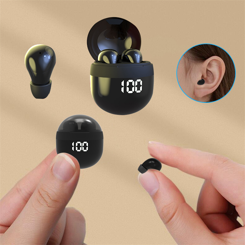 Mini Wireless Bluetooth Headset TWS Sleep In-Ear Earbuds HIFI Waterproof Earphones Smart Touch Noise Reduction Sport Headphone