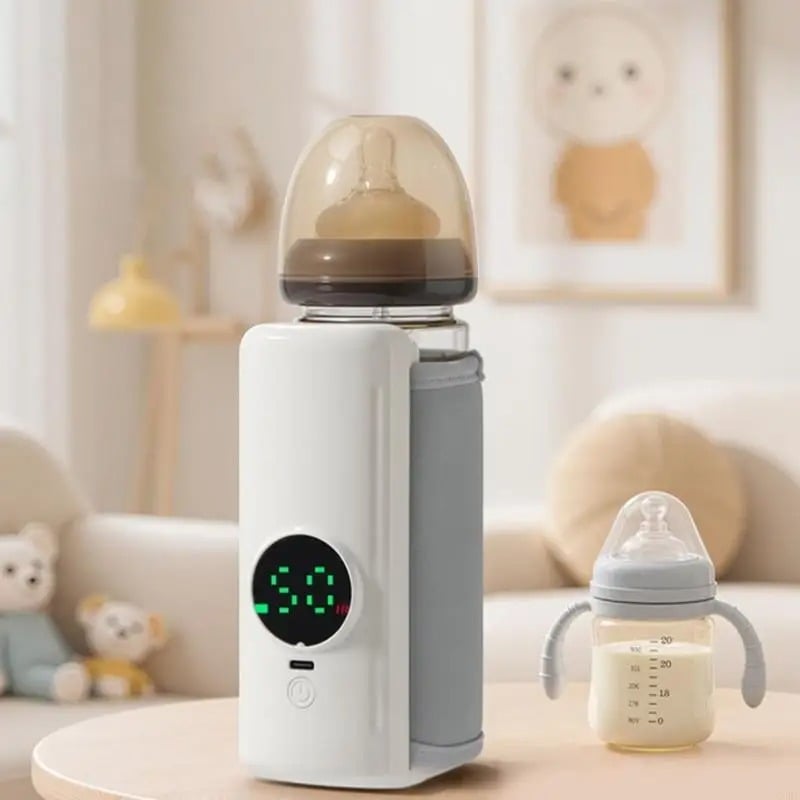 Portable Bottle Warmer Rechargeable Cordless Milk Warmer with Temperature Control Baby Bottle Warmer for Traveling Camping Home