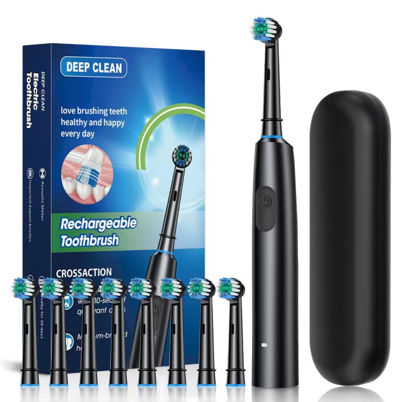 Intelligent Rotating Electric Toothbrush Rechargeable Rotary Toothbrush Compatible with Oral B Replacement Electric Brush Heads