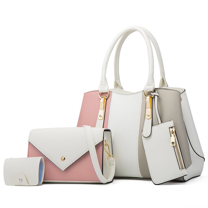 4PCS Women Fashion Leather Handbag Shoulder Bag Tote Purse Crossbody Messenger Bag Satchel Set Ladies Shoulder Bags Handbags