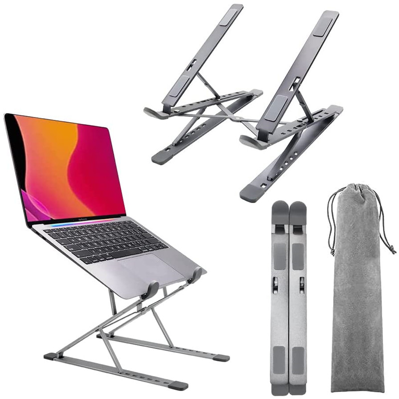 Double Layer Aluminum Alloy Laptop Stand Portable Foldable Adjustable Desk Notebook Stand For Macbook Air Pro Tablet Laptop