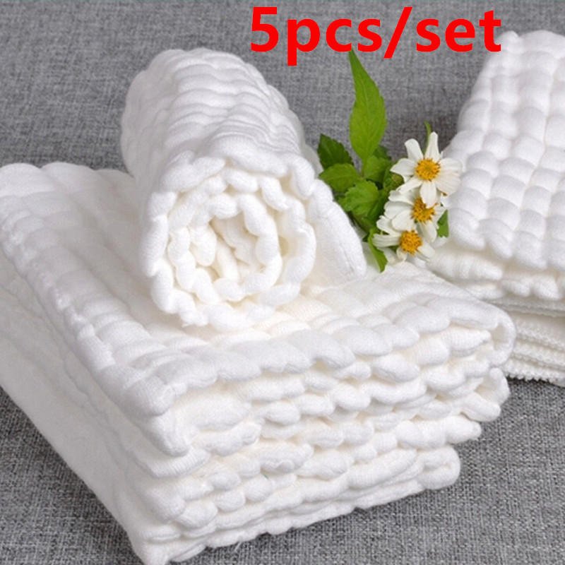 5pcs/set 100% Cotton Baby Diaper Inserts Reusable 10 Layers Newborn Nappies Liners Washable Soft Cloth Pocket Diaper Inserts