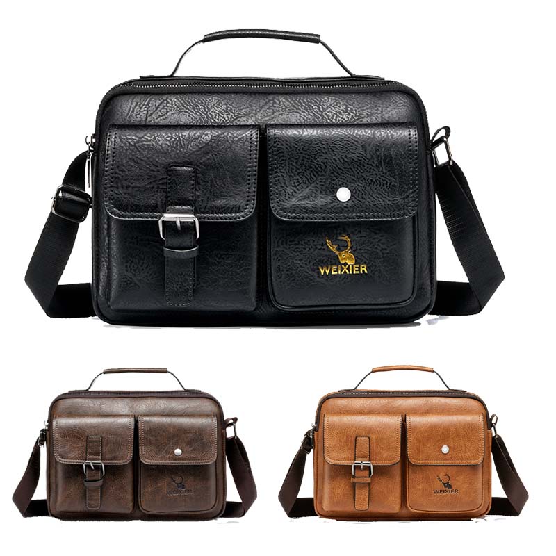 Fashion Men's Messenger Bag Vintage New Man Tote Bag PU Leather Satchel Shoulder Bag Male Crossbody Bags Designer Large Handbag