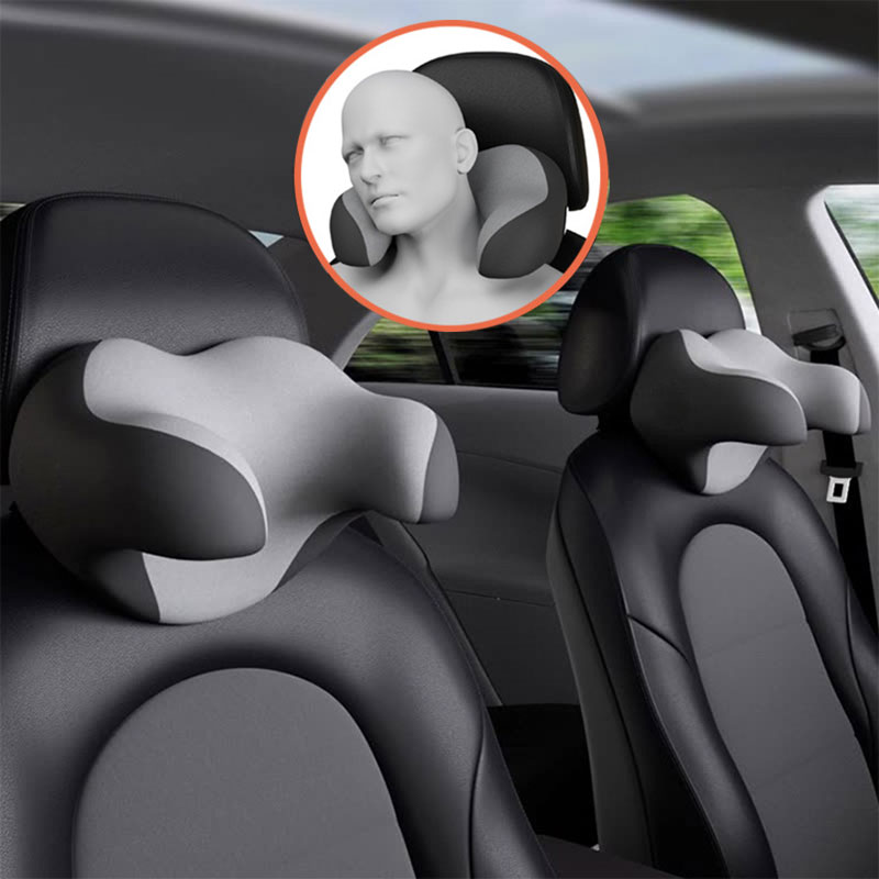 Auto Passengers Seat Headrest U-shaped Neck Pillow Car Memory Foam Detachable Comfortable Sleeping Nap Time Cushion Head Support