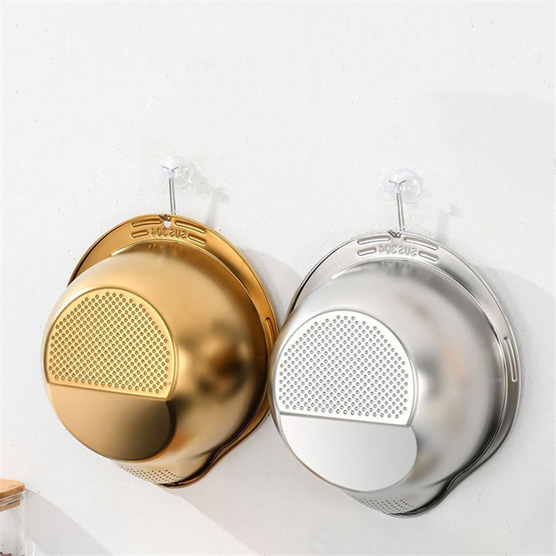 Rice Cleaner Strainer Rice Washing Filter Strainer Basket 304 Stainless Steel Fruit Vegetable Bowl Drainer Home Kitchen Supplies