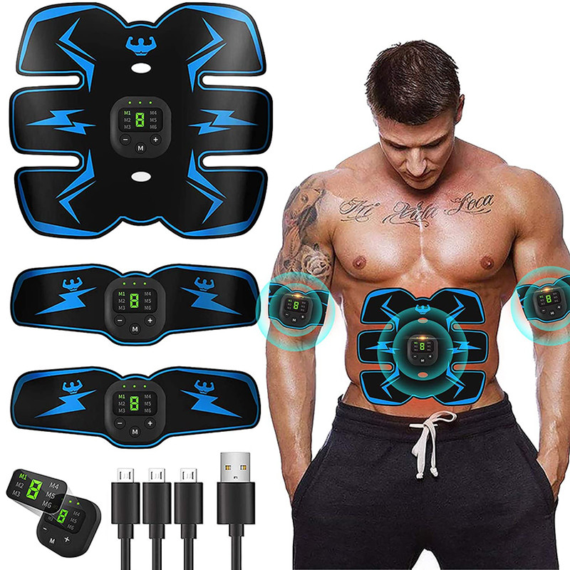 Wireless Abdominal Muscle Stimulator Trainer EMS Muscle Stimulation Machine Fitness Massage Smart Electric Body Massager