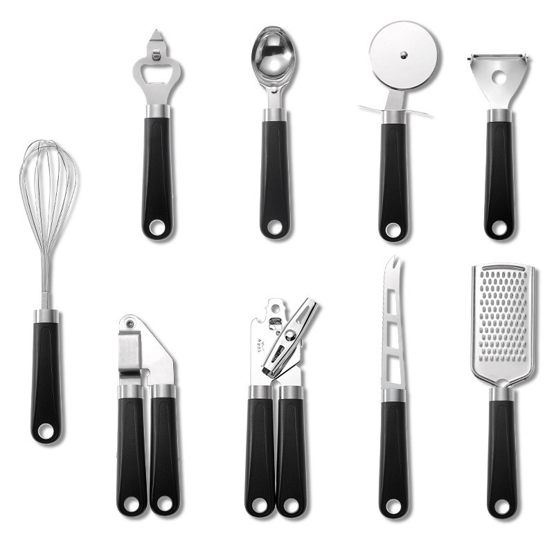 9Pcs Kitchen Tools Sets Vegetable Fruit Peeler Garlic Press Pizza Cheese Cutter Opener Stainless Steel Kitchen Tool Accessories