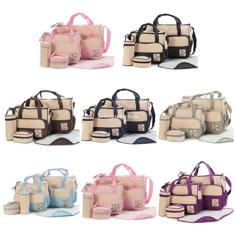 5pcs/set Mummy Diaper bag Multifunctional Bags for Mom Baby Diaper Organizer Mother Organizer Diaper Bag Dot Women Handbag