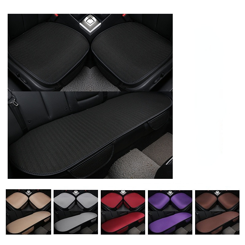 3pcs/set Car Seat Cover Ice Silk Breathable Universal Auto Protector Pad Front Rear Car Cushion Kit Auto Interior Accessories