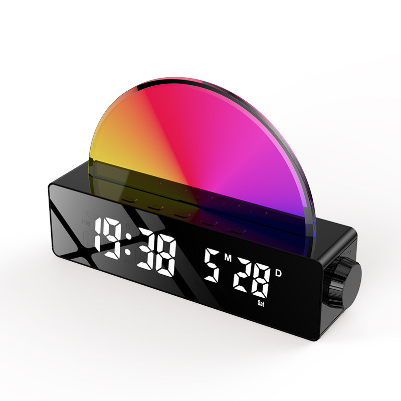 Sunrise Alarm Clock Simple Led Colourful Table Electronic Mute Alarm Clocks Bedroom Bedside Night Light Wake-up Alarm Clock