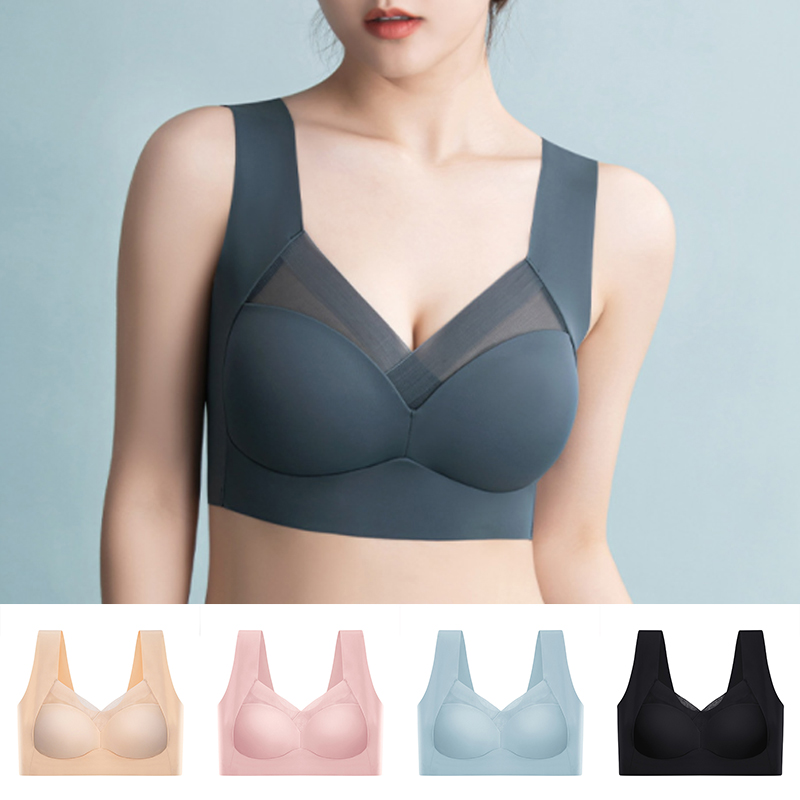 Women's Traceless Comfortable Underwear Bras Sexy Small Chest Gathered Non Steel Ring Bra Plus Size Anti-sagging Lingerie Vest
