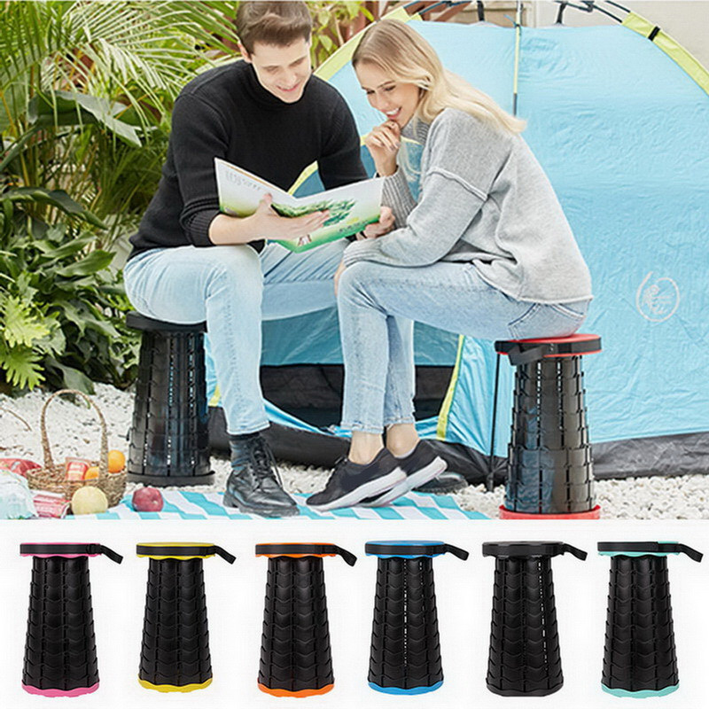 Portable Telescopic Folding Stool Outdoor Camping Retractable Stools for Travel Hiking Beach Chair Foldable Fishing Stool Chairs