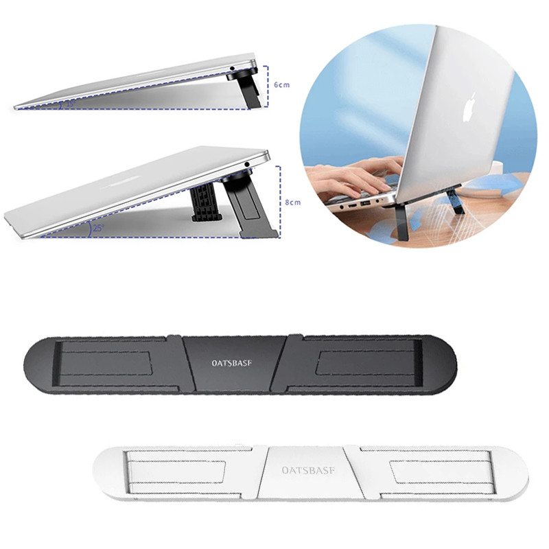 Universal Vertical Laptop Stand for MacBook Air Pro Self-adhesive Bracket Riser Foldable Portable Notebook Holder for 11-17 Inch