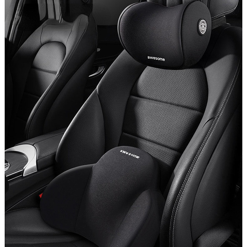 Memory Foam Car Headrest Neck Pillow Washable Waist Pillow for Car Seat Back Cushion Auto Lumbar Pillow Relieve Body Pressure
