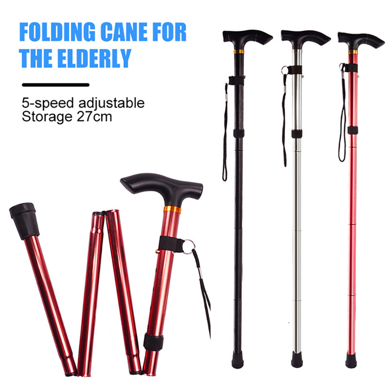 Outdoor Hiking Camping Mountaineering Poles Walking Stick Telescopic Baton Trekking Poles Folding Cane Crutches Pole Unisex