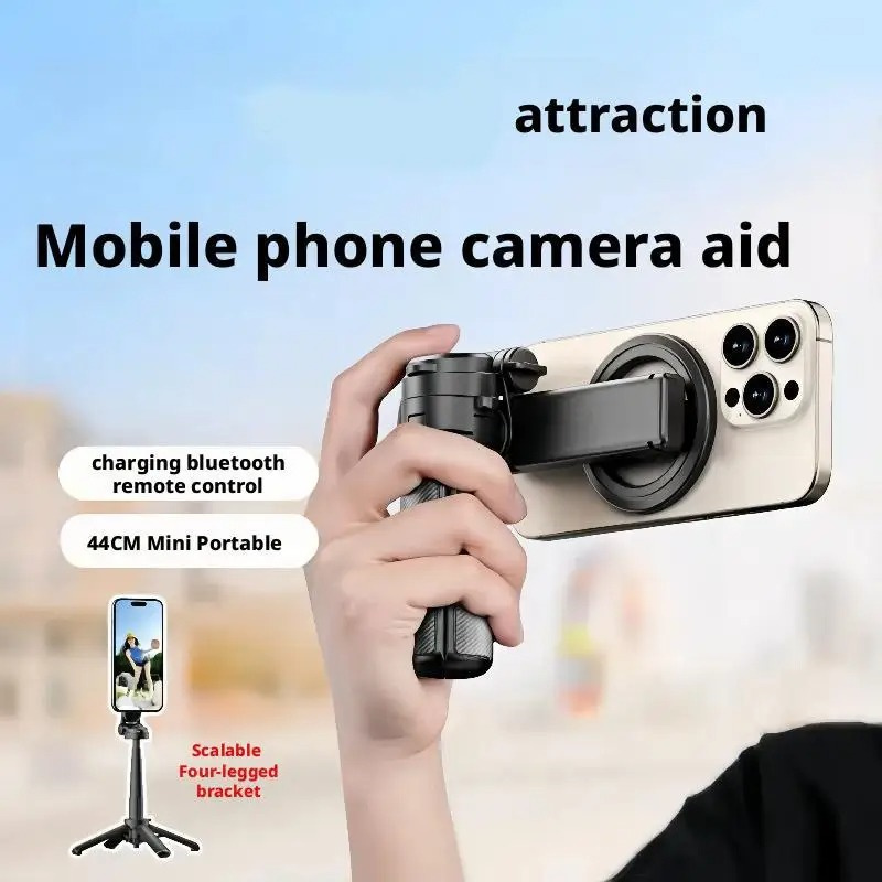 Magnetic Phone Selfie Holder Mini Bluetooth Magnetic Selfie Stick Tripod Portable Telescopic Phone Stand For Magsafe Handle