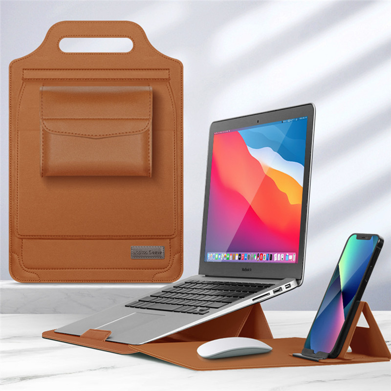 Laptop Sleeve Bag Case With Stand For MacBook Air Pro 11 12 13 14 15 16 Notebook Clutch Bag For Huawei HP ASUS 13.3 15.6 Inch