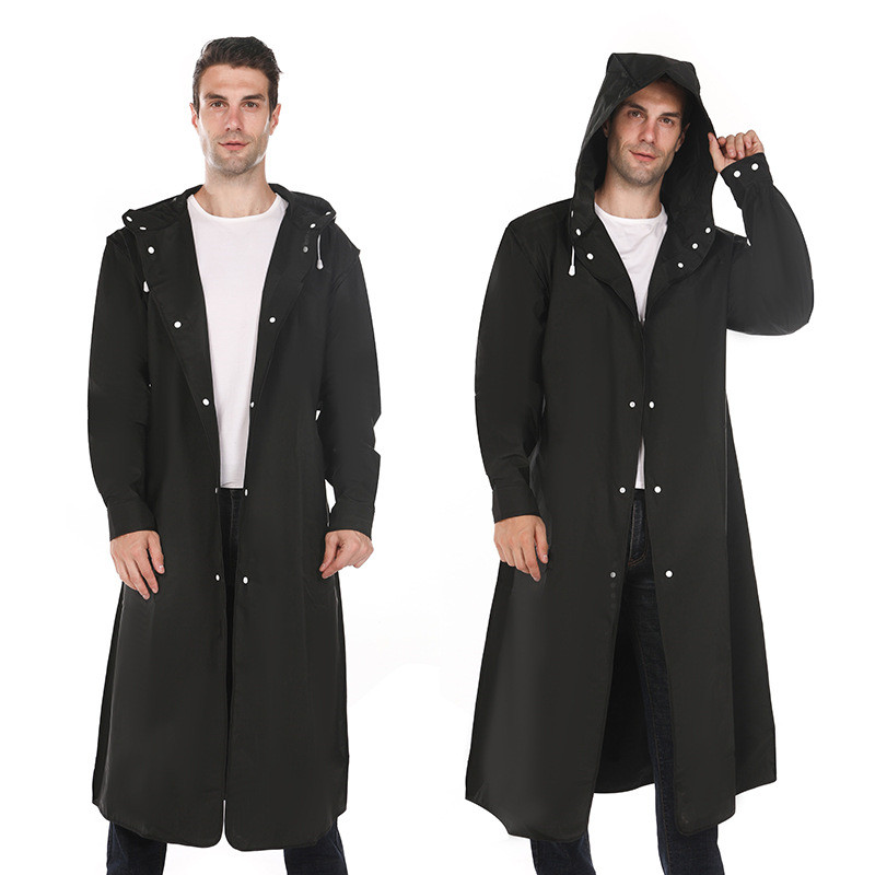 EVA Adult Waterproof Long Raincoat Rain Poncho Women Men Rain Coat Hooded Outdoor Hiking Fishing Climbing Thickening Raincoats