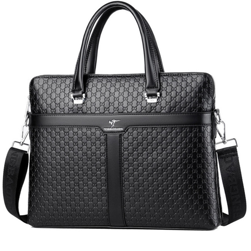 Luxury Business Male Briefcase Men's Leather Shoulder Crossbody Bags Fashion Messenger Bag Tote Large Capacity Laptop Handbag