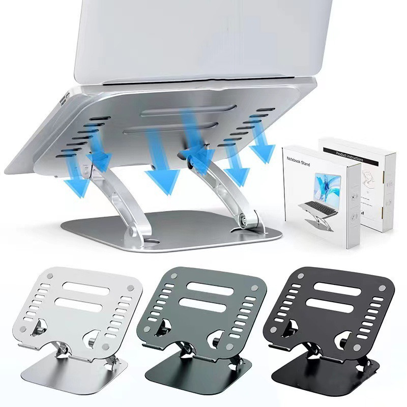 Aluminum Alloy Foldable Laptop Cooling Bracket Height Adjustable Hollowed Cooling Laptop Stand Notebook Holder Support