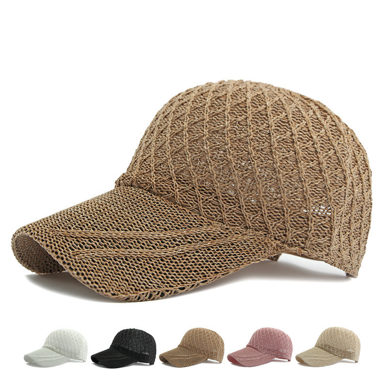 Women Hollow Baseball Cap Breathable Knitting Caps Adjustable Mesh Hats Outdoor Sunscreen Hat Fashion Summer Sun Hats