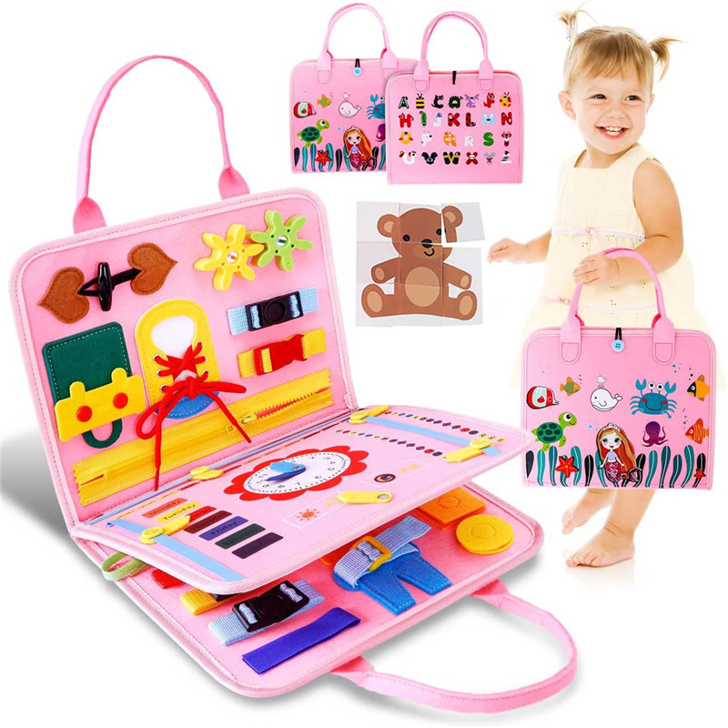 Montessori Toys 3D Felt Learning Board Cloth Busy Book Children Early Education Habits Knowledge Developing Sensory Baby Toy