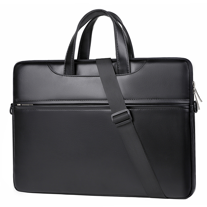New PU Leather Men's Briefcase 13 14 15.6 Inch Male Laptop Handbag Sleeve Case PU Leather Business Shoulder Messenger Bag