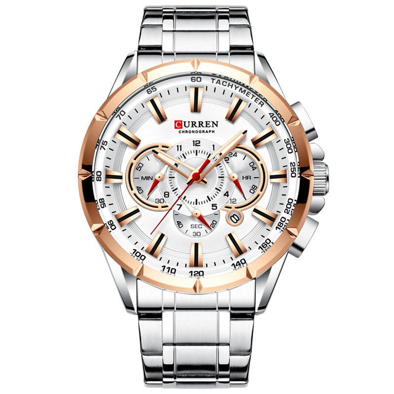CURREN Wristwatch Men Waterproof Chronograph Quartz Watch Stainless Steel Male Clock Top Brand Luxury Man Sport Watches