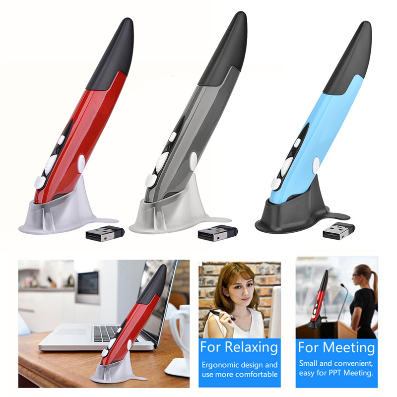 Creative Vertical Pen Stylus Mouse 2.4GHz USB Wireless Mouse Light Pen Air Mouse for Laptop Desktop Tablet Office Mouse Pen
