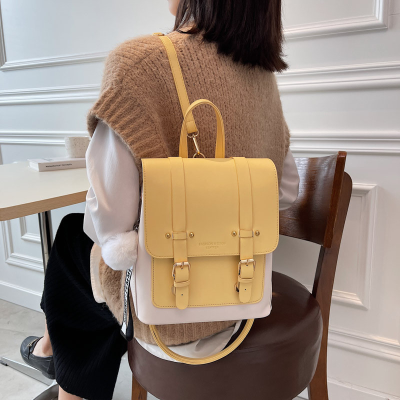 Fashion Women Backpack PU Leather School Backpack Bags for Teenager Girl New Designer Hand Shoulder Bag Large Capacity Schoolbag